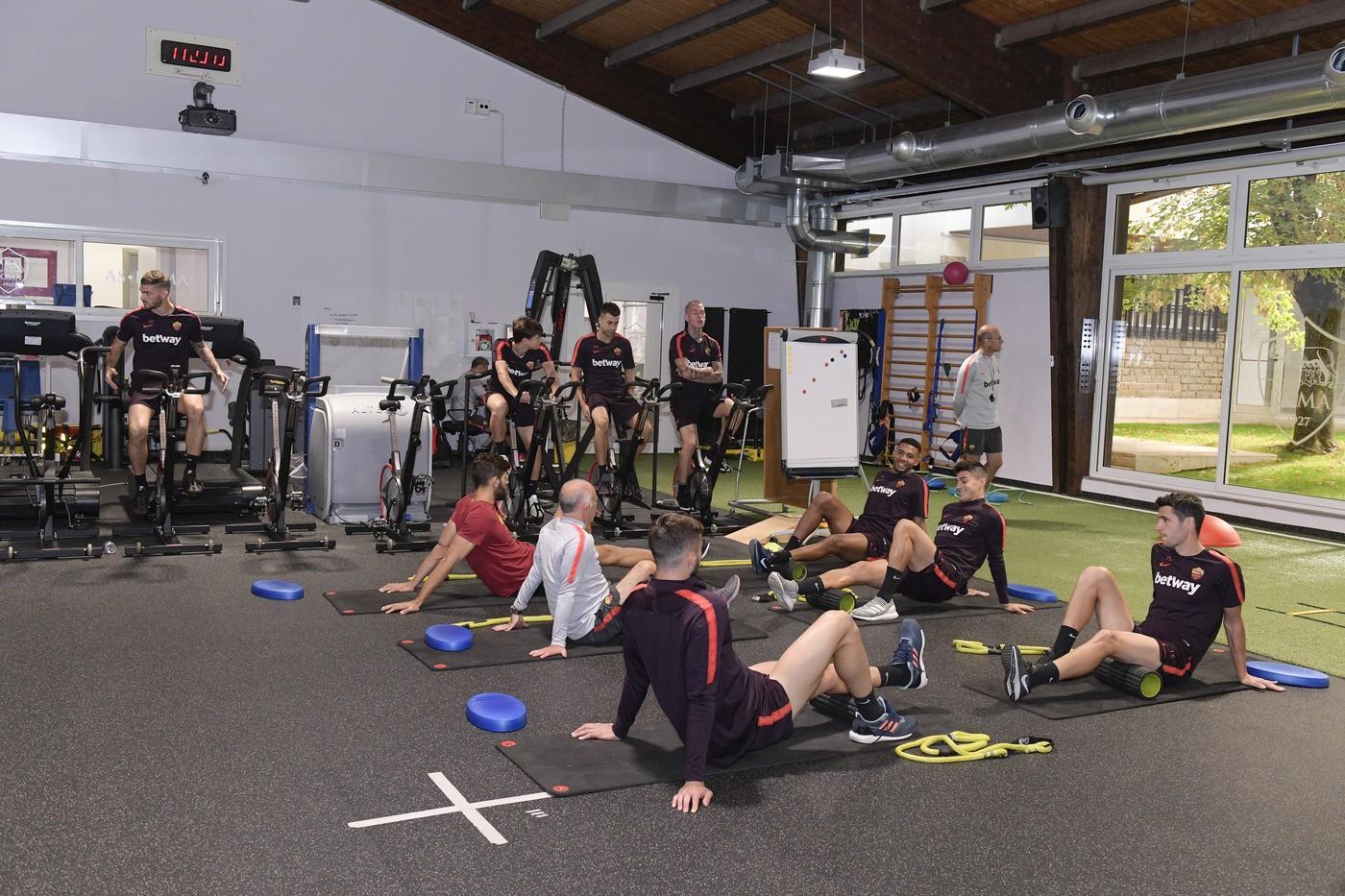 la Roma in palestra, di LaPresse