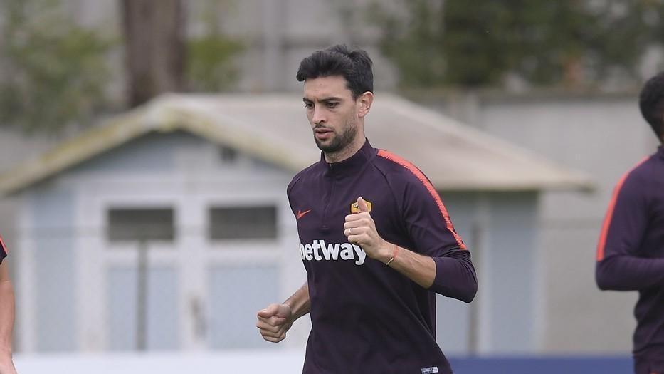 Javier Pastore a Trigoria, di LaPresse