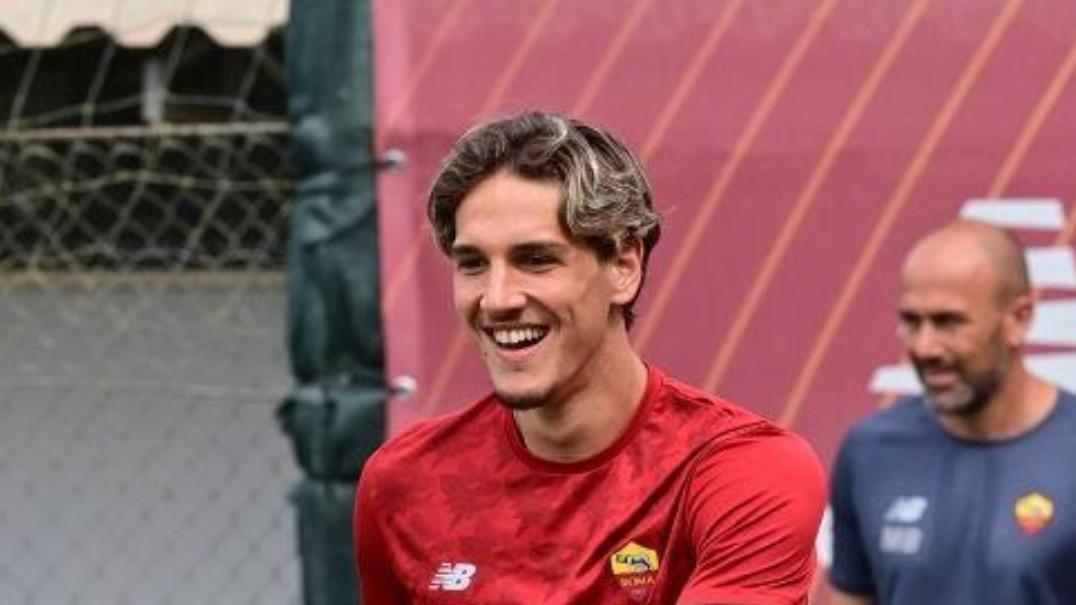 Zaniolo a Trigoria (Foto AS Roma via Getty Images)