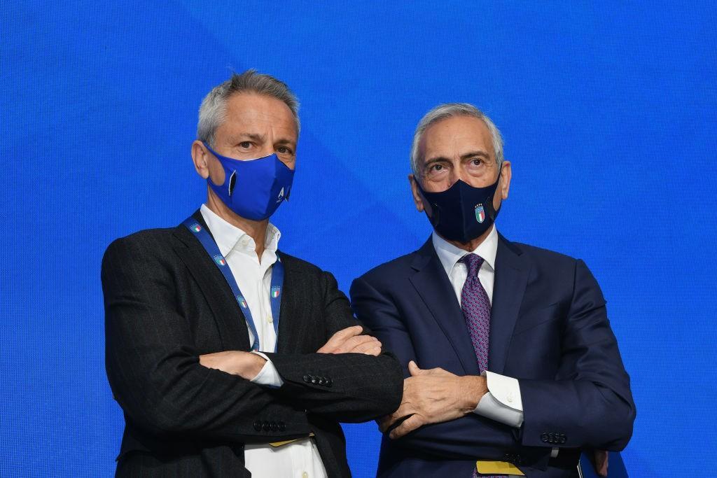 Il presidente della Serie A Dal Pino e il presidente della FIGC Gravina @Getty