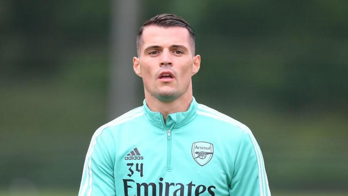 Granit Xhaka in allenamento con l'Arsenal (Getty)