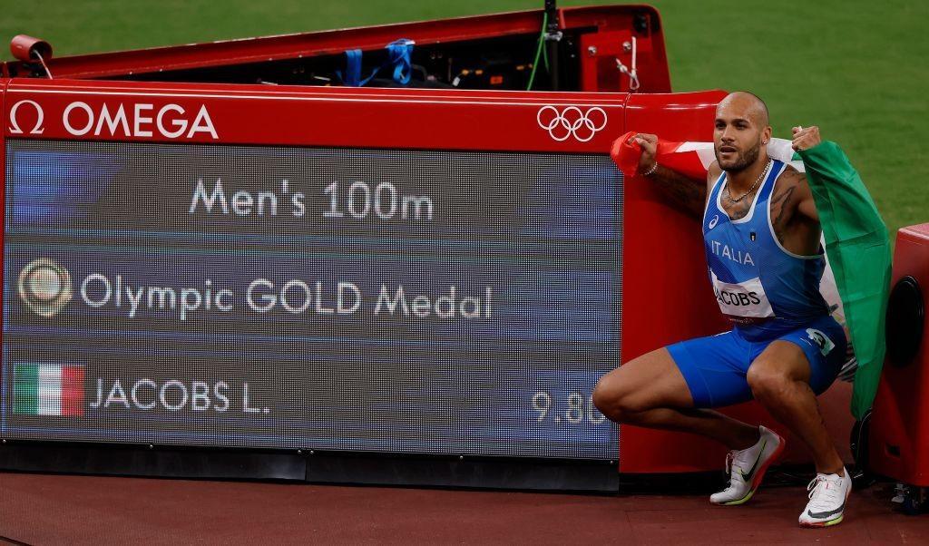 Marcell Jacobs dopo la finale dei 100 metri @Getty Images