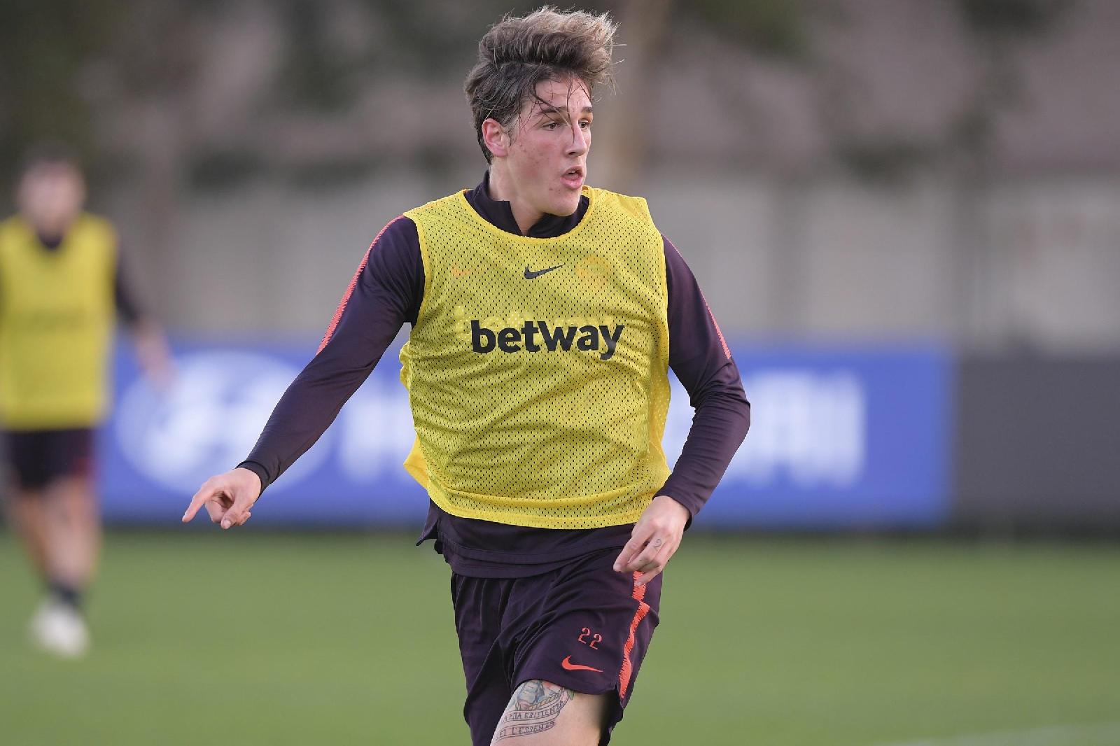 Nicolò Zaniolo in partitella, di LaPresse