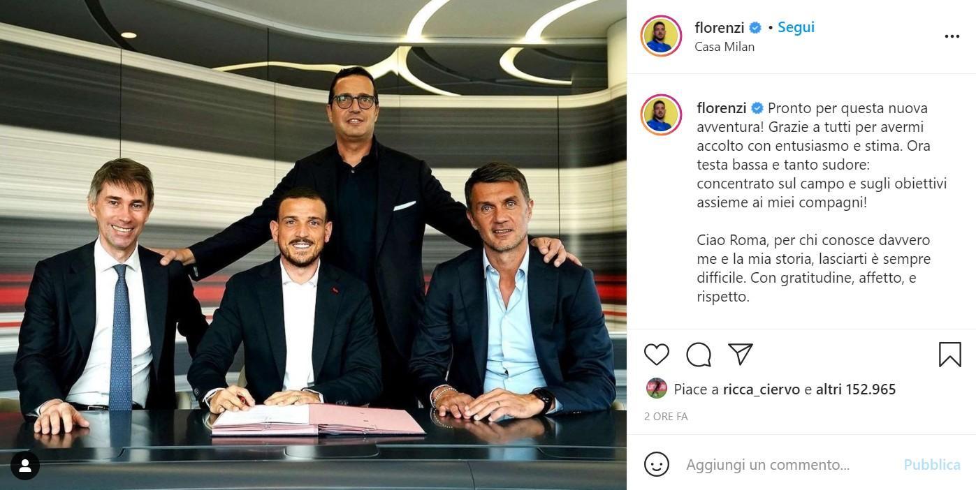 Il saluto di Alessandro Florenzi alla Roma