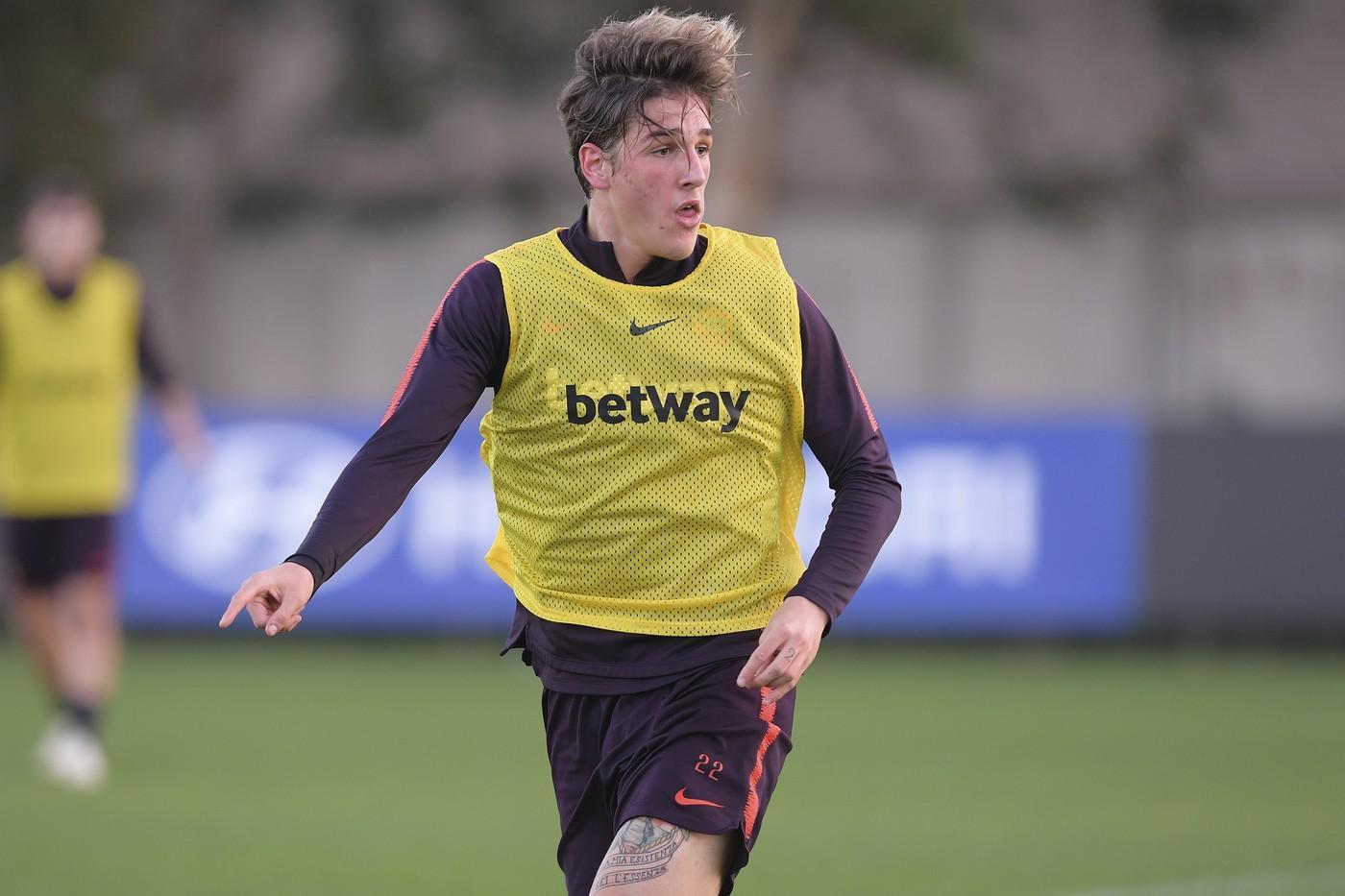 Nicolò Zaniolo in allenamento, di LaPresse