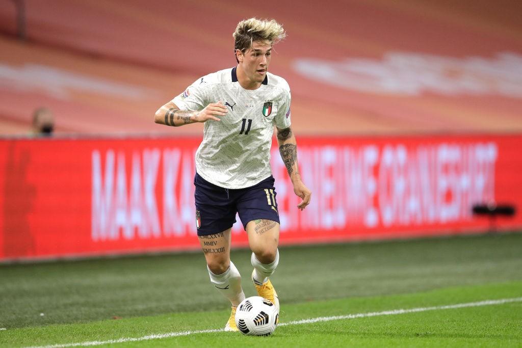 Zaniolo in campo con la maglia della Nazionale (Getty Images)