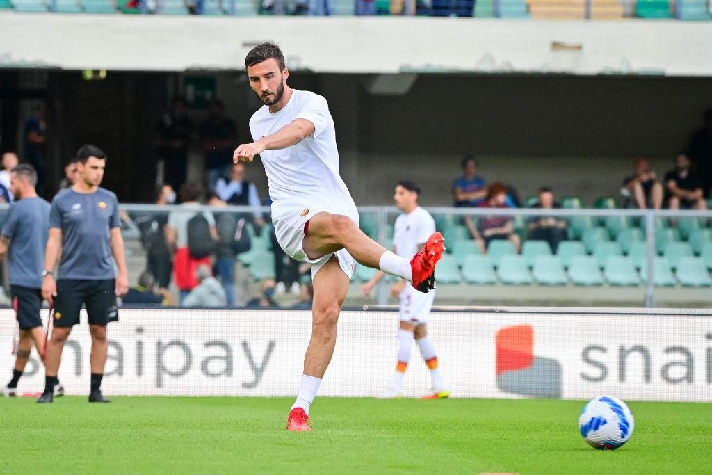 Bryan Cristante nel riscaldamento di Verona-Roma @Getty Images