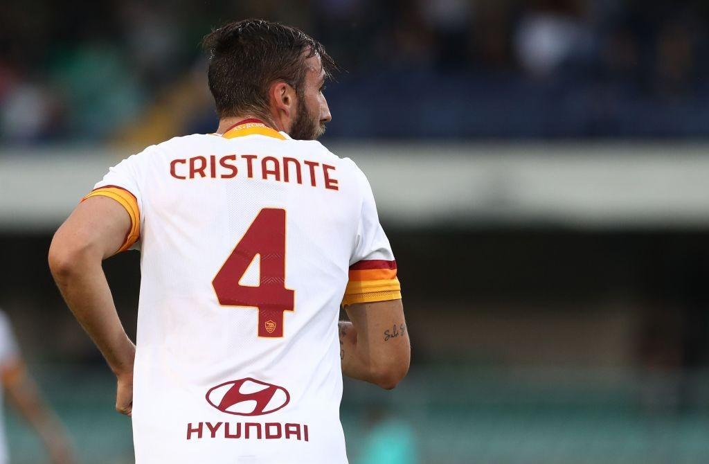 Cristante in campo contro il Verona (As Roma via Getty Images)