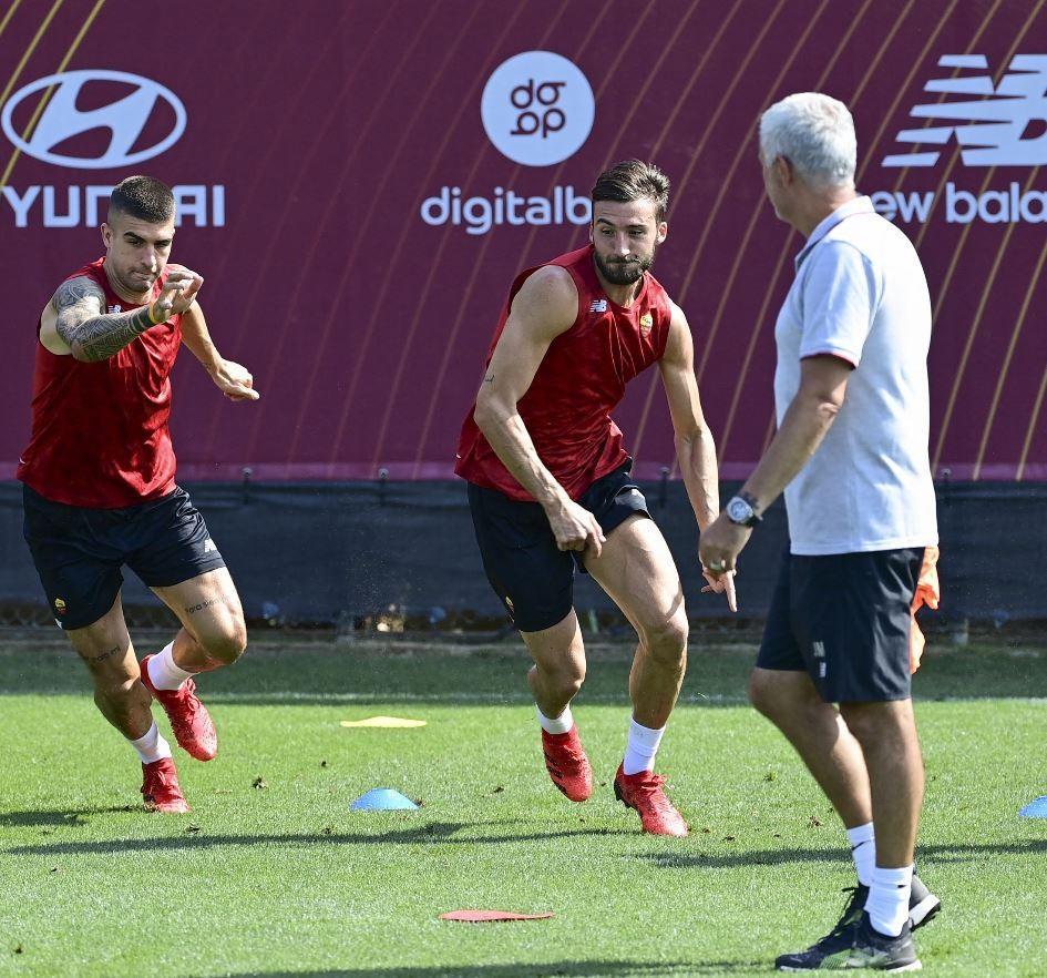 Mancini e Cristante in allenamento a Trigoria @Getty Images