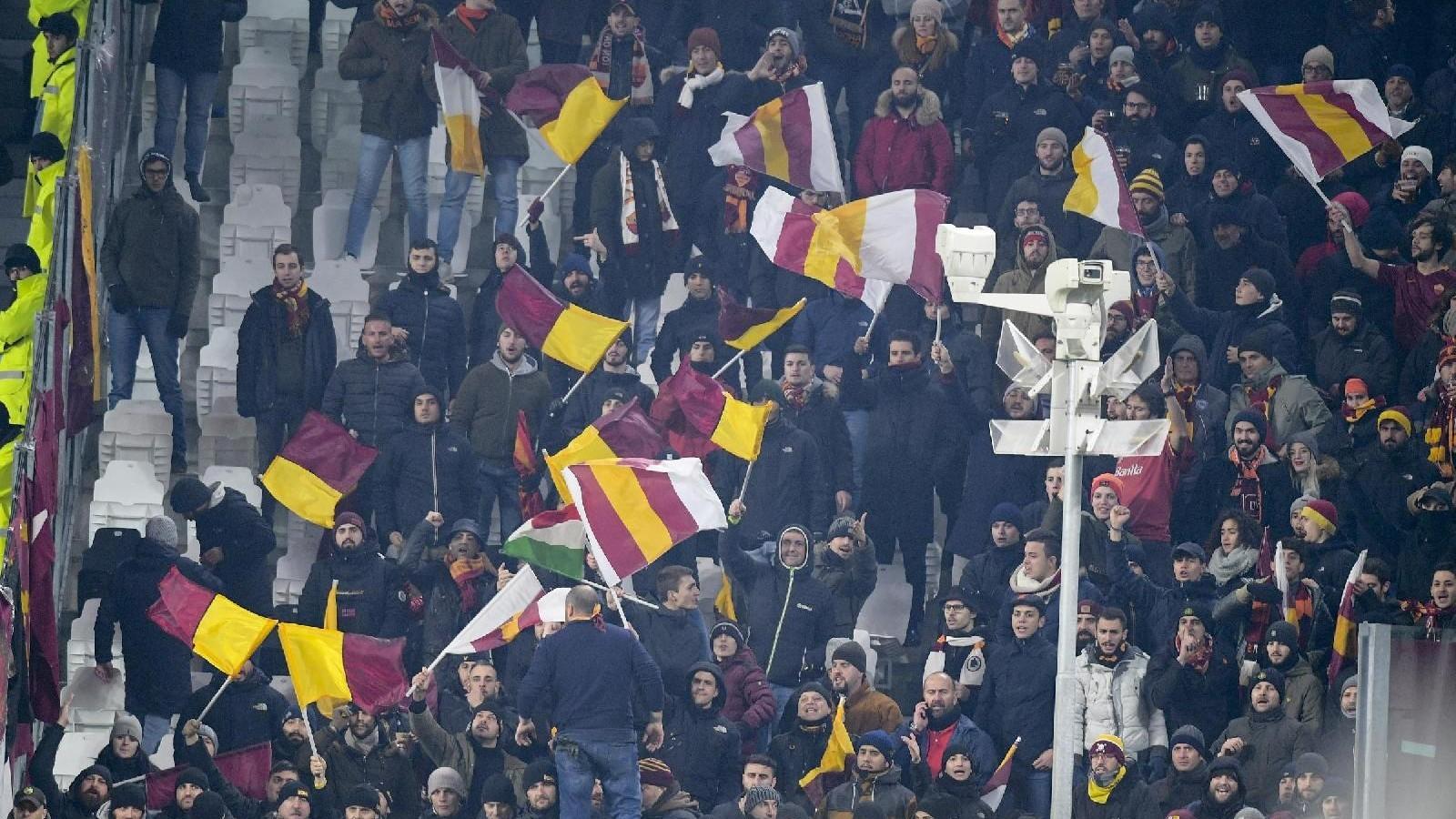 I tifosi romanisti a Torino, di LaPresse