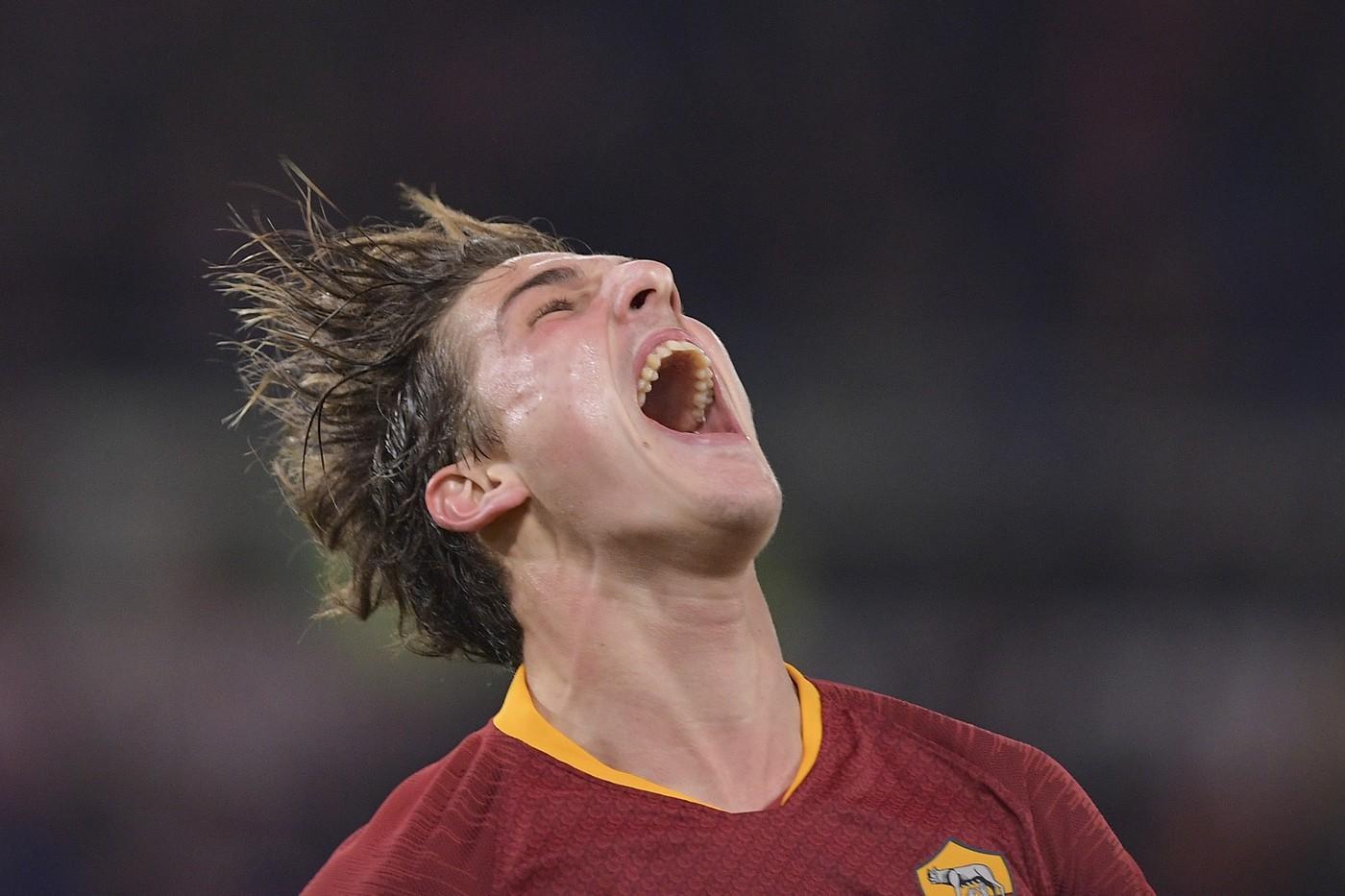 L'esultanza di Zaniolo dopo il gol, di LaPresse