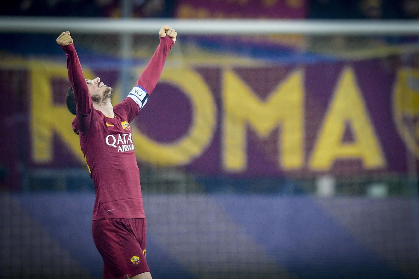 La gioia di Florenzi al triplice fischio, di LaPresse
