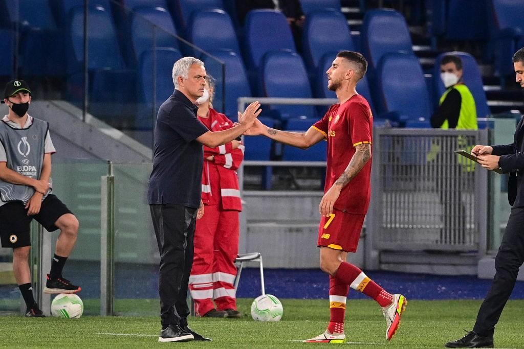 Mourinho e Pellegrini all'Olimpico (As Roma via Getty Images)