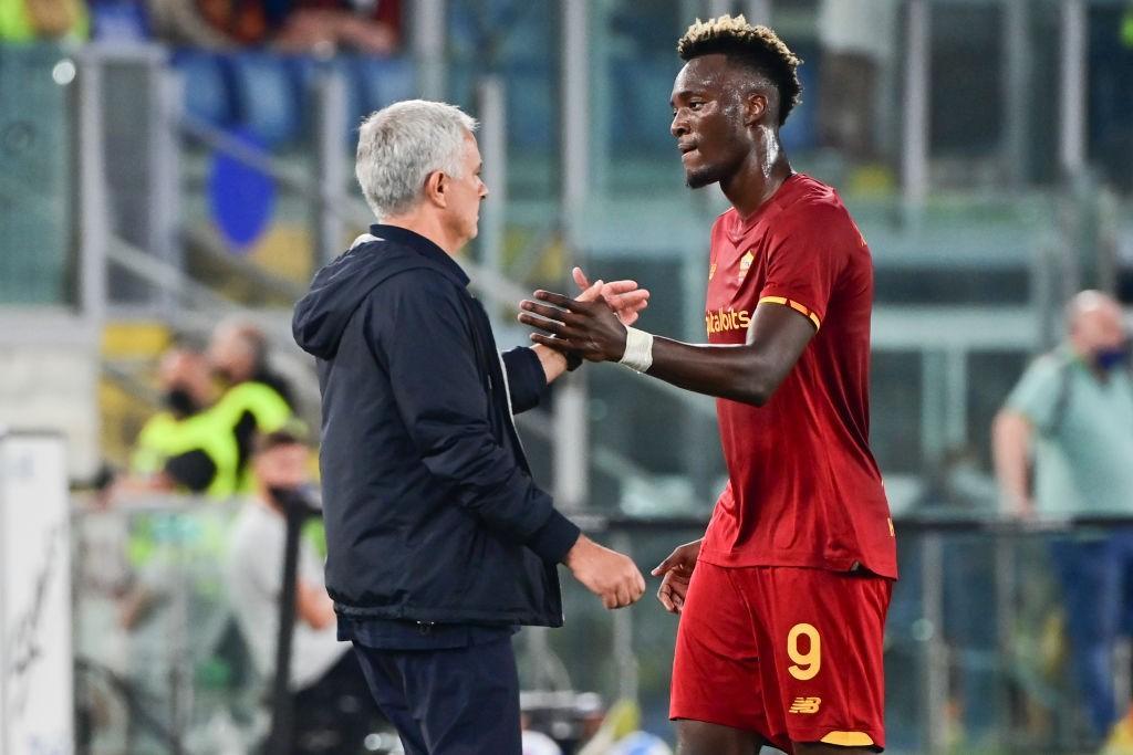 Abraham con Mourinho all'Olimpico (As Roma via Getty Images)