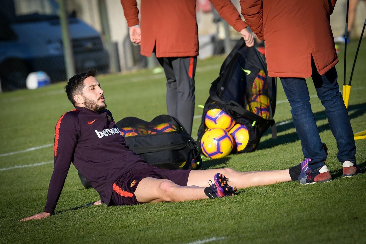 Manolas, al rientro in gruppo, di LaPresse