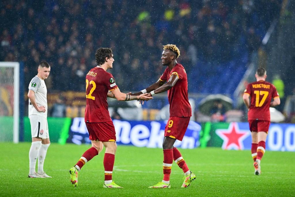 Zaniolo e Abraham (Getty IMages)