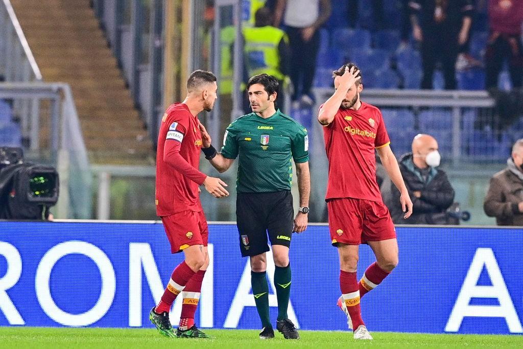 Pellegrini protesta con Maresca in Roma-Milan (Getty Images)