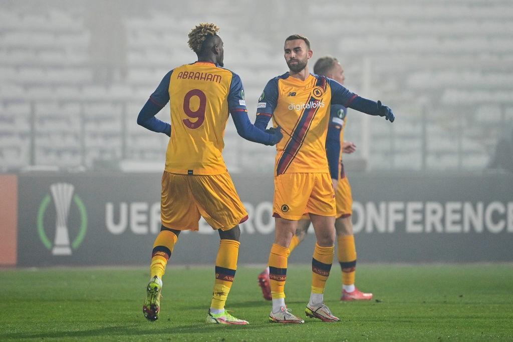 Abraham e Mayoral a Sofia (As Roma via Getty Images)