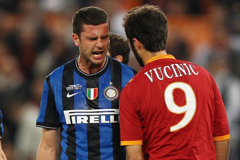 Vucinic e Thiago Motta in Inter-Roma del 5 maggio 2010 (Photo by Paolo Bruno/Getty Images)