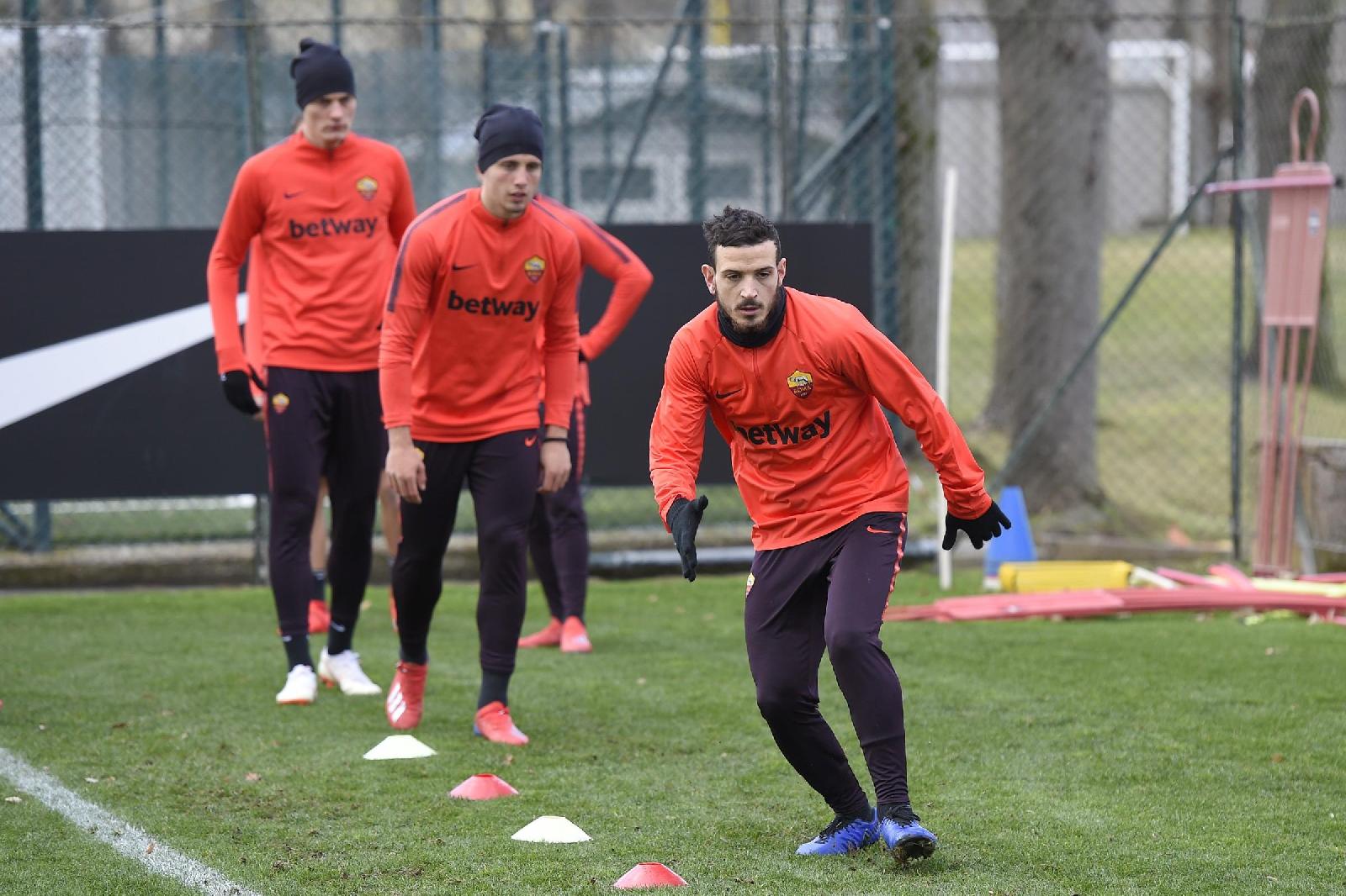 Florenzi durante l\'allenamento, di LaPresse