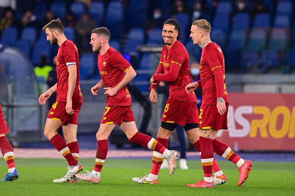 Smalling festeggia il gol con lo Spezia (Photo by Fabio Rossi/AS Roma via Getty Images)