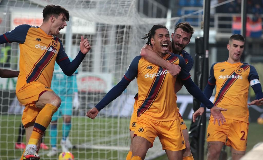 Smalling esulta a Bergamo (As Roma via Getty Images)