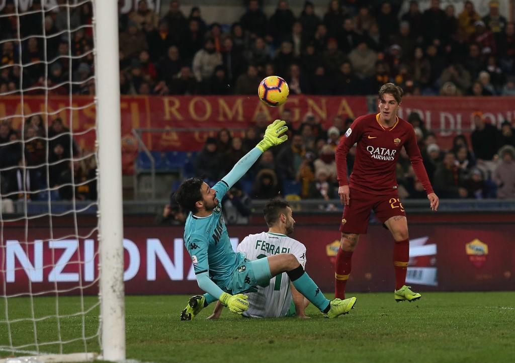 Niccolò Zaniolo il 26 dicembre 2018, contro il Sassuolo (As Roma via Getty Images)