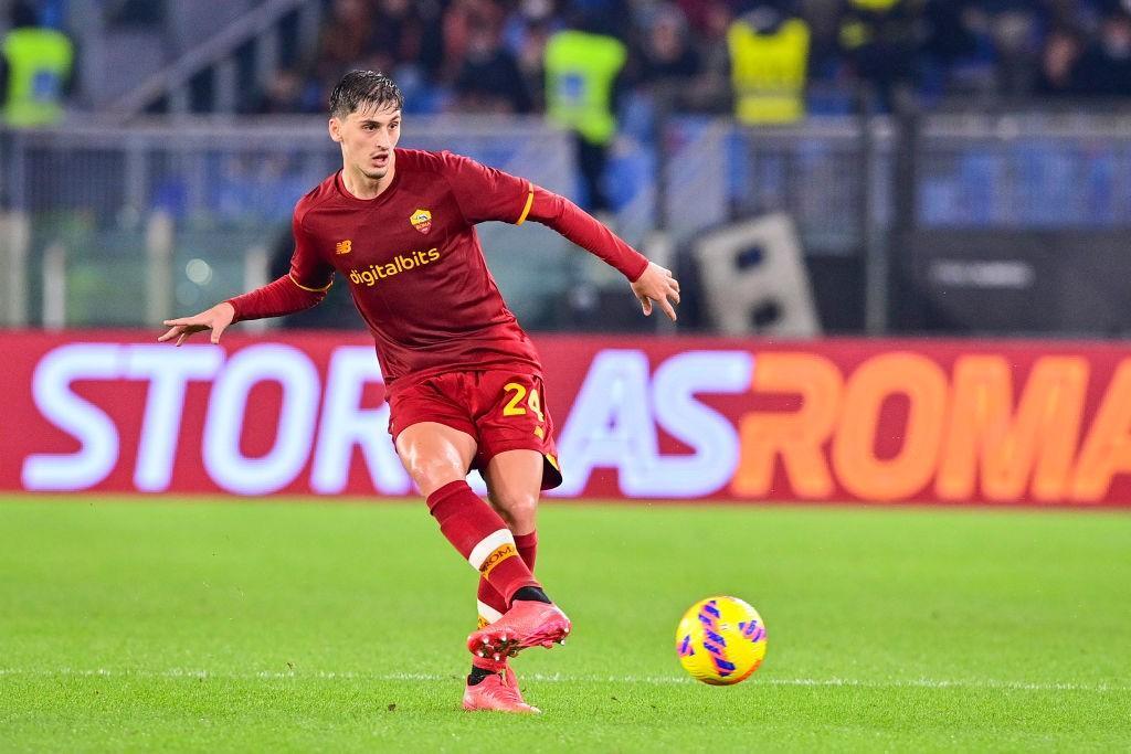 Kumbulla in Romka-Inter AS Roma via Getty Images