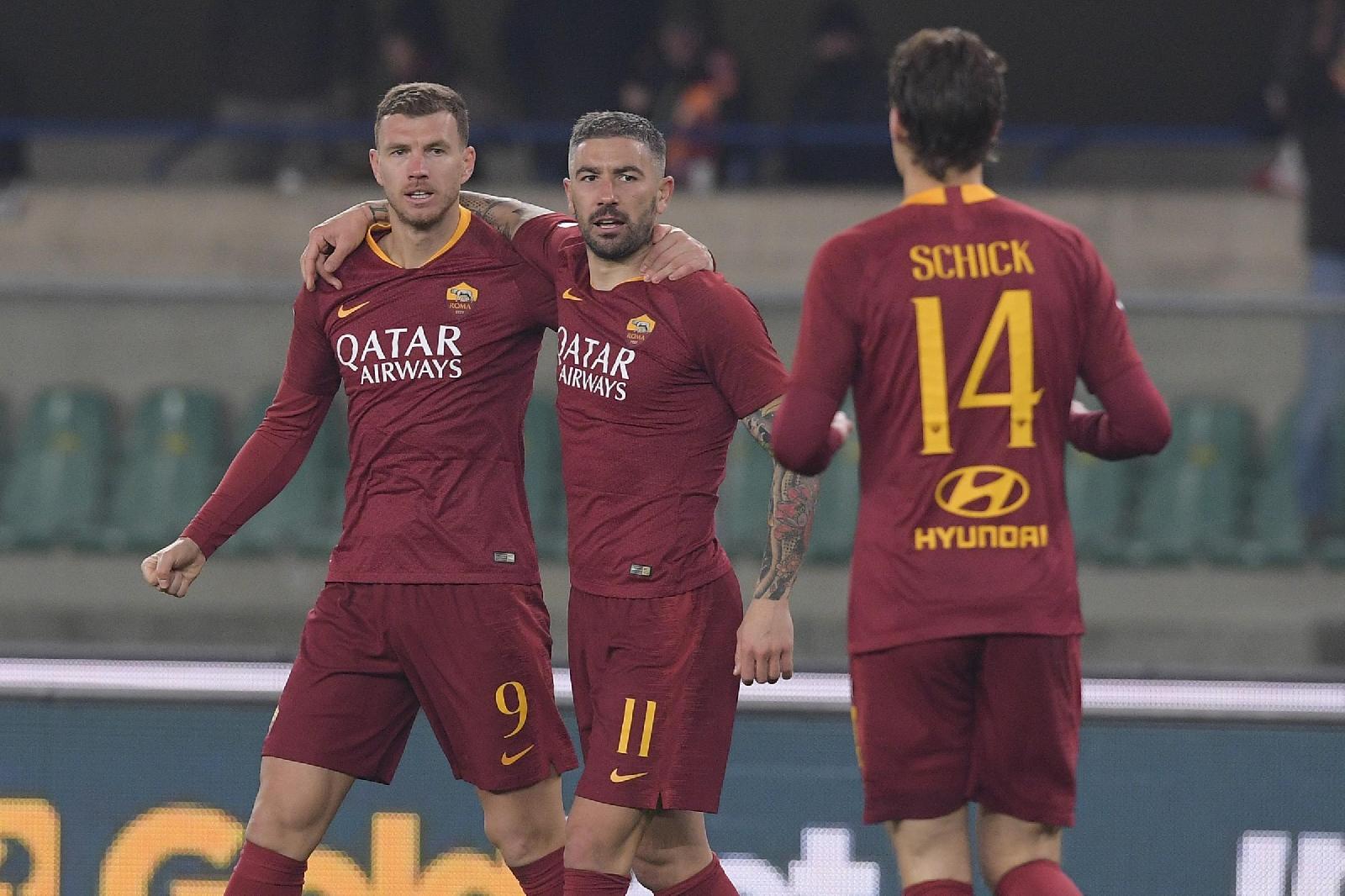 Dzeko, Kolarov e Schick, di LaPresse