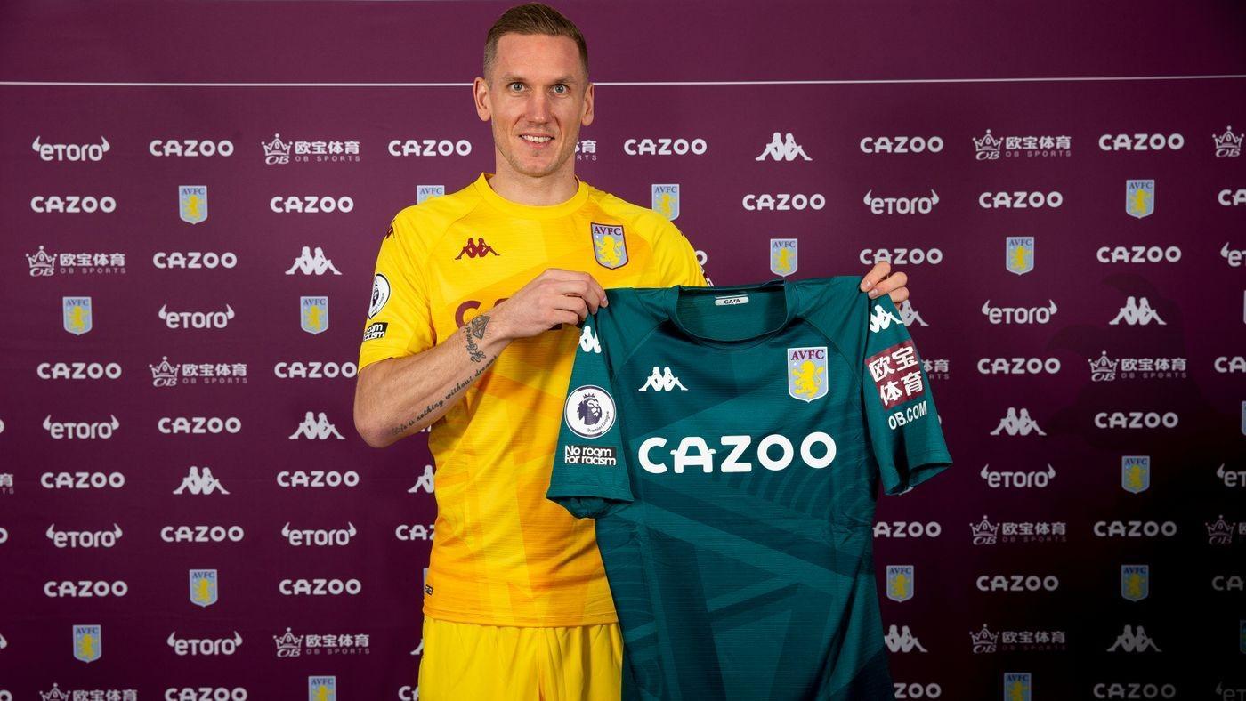 Robin Olsen con la maglia dell'Aston Villa (Fpto dal sito web dell'Aston Villa)