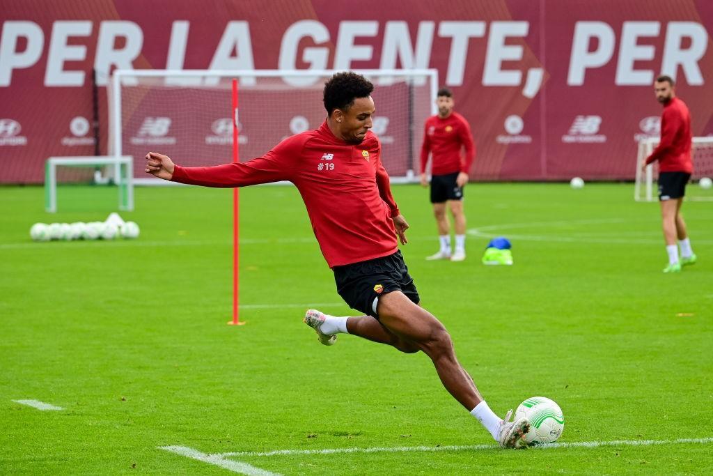 Bryan Reynolds durante un allenamento a Trigoria (Getty Images)