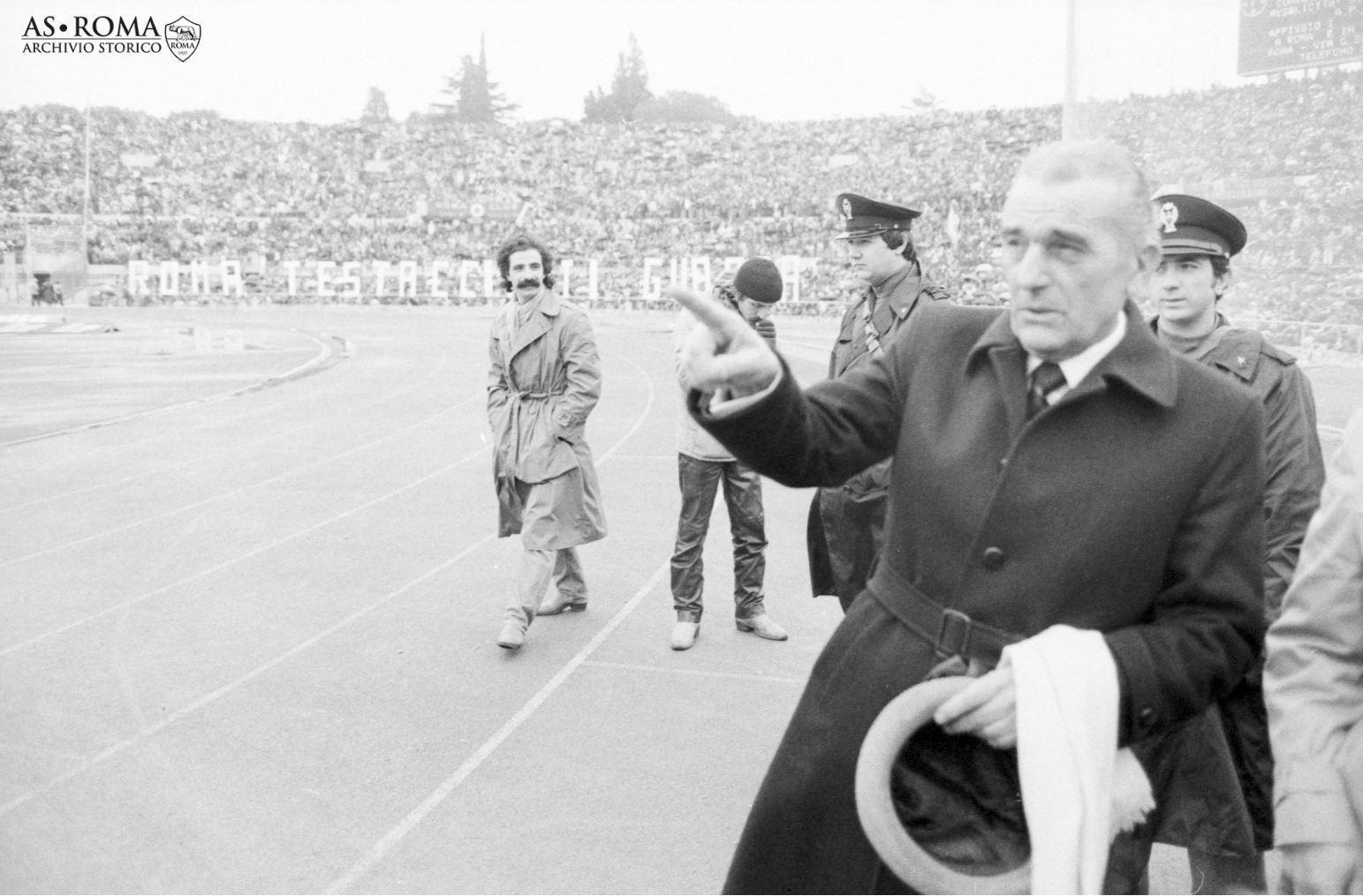 Dino Viola, presidente della Roma dal 1979 al 19 gennaio 1991. Oggi ricorre il trentennale della sua morte. Tra il 1979 e il 1991 la Roma ha vinto 5 coppe Italia e uno Scudetto, raggiungendo la finale di Coppa dei Campioni @As Roma/Dufoto