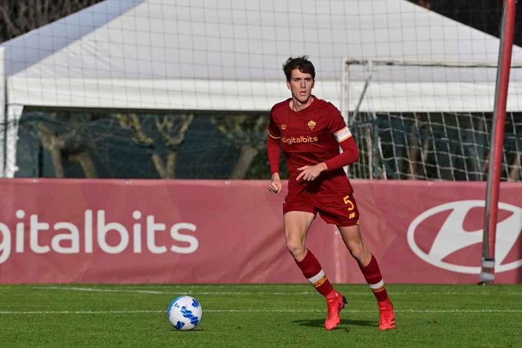 Filippo Tripi in campo a Trigoria (As Roma via Getty Images)