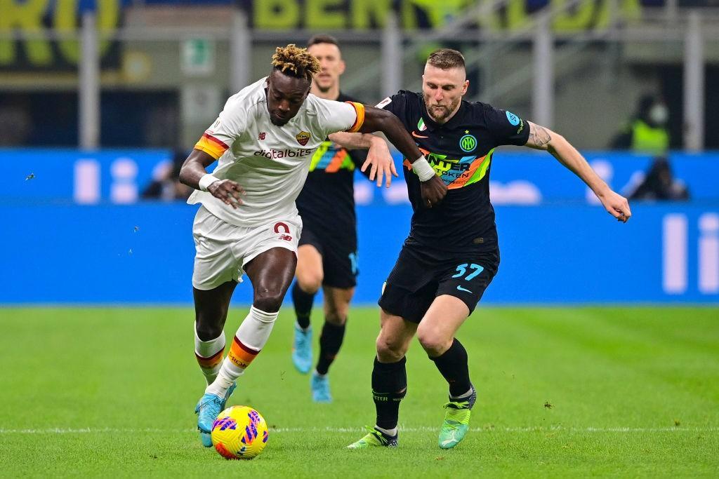 Abraham a San Siro (As Roma via Getty Images)