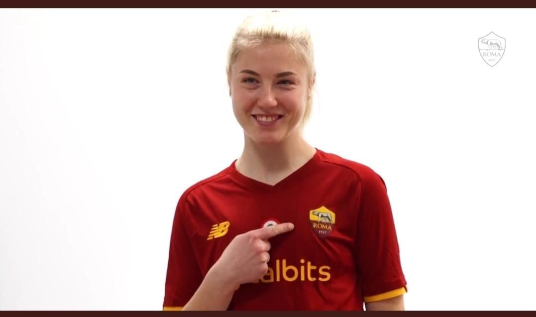 Sophie Roman Haug (Fermo immagine del video pubblicato dal profilo Twitter @AsRomaFemminile)