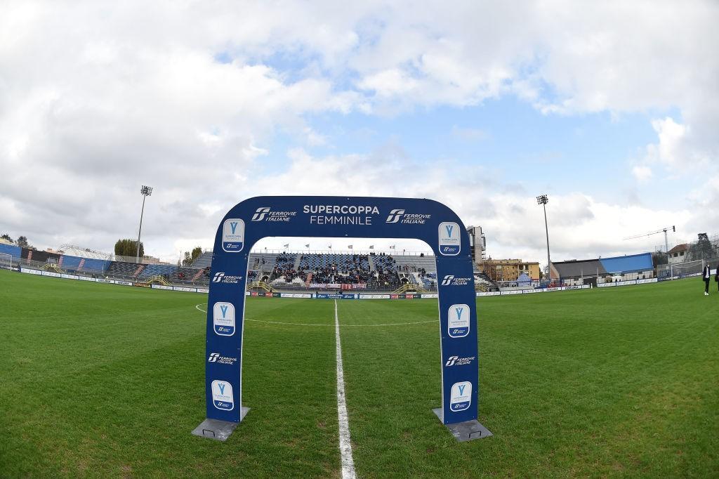 L'allestimento delle semifinali della Supercoppa Femminile (AS Roma via Getty Images)