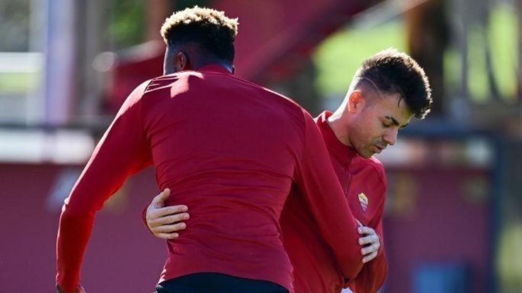 El Shaarawy e Abraham nell'allenamento odierno (Getty Images)