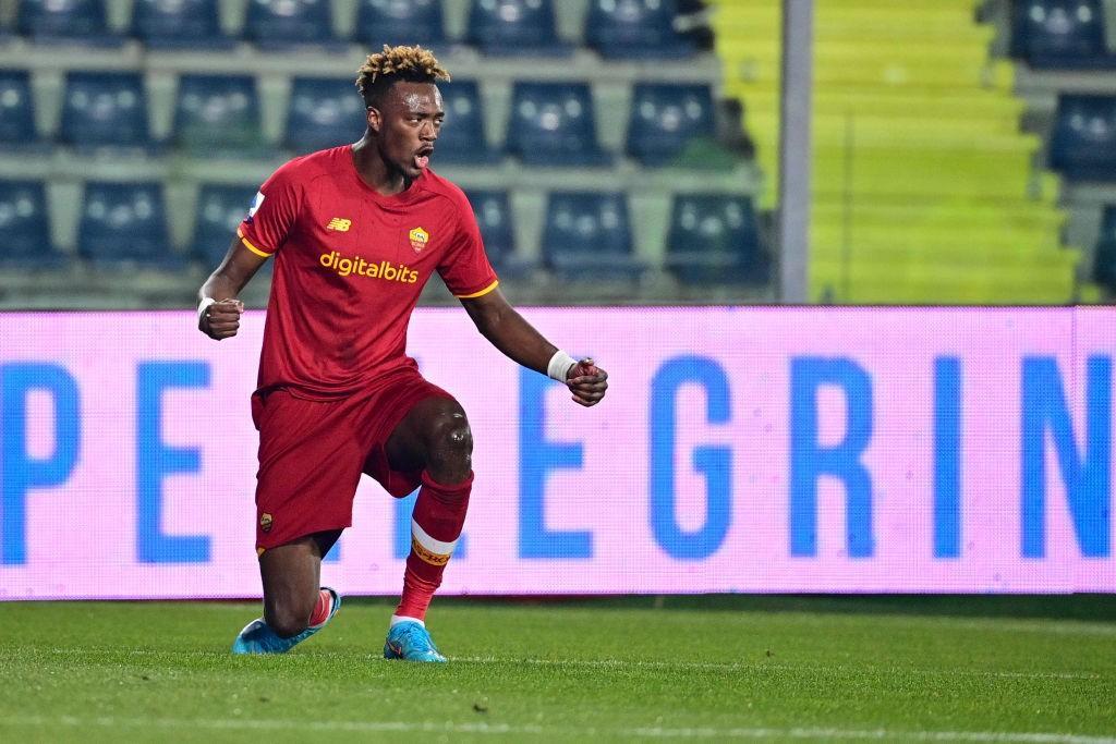 Tammy Abraham festeggia la rete all'Empoli (AS Roma via Getty Images)