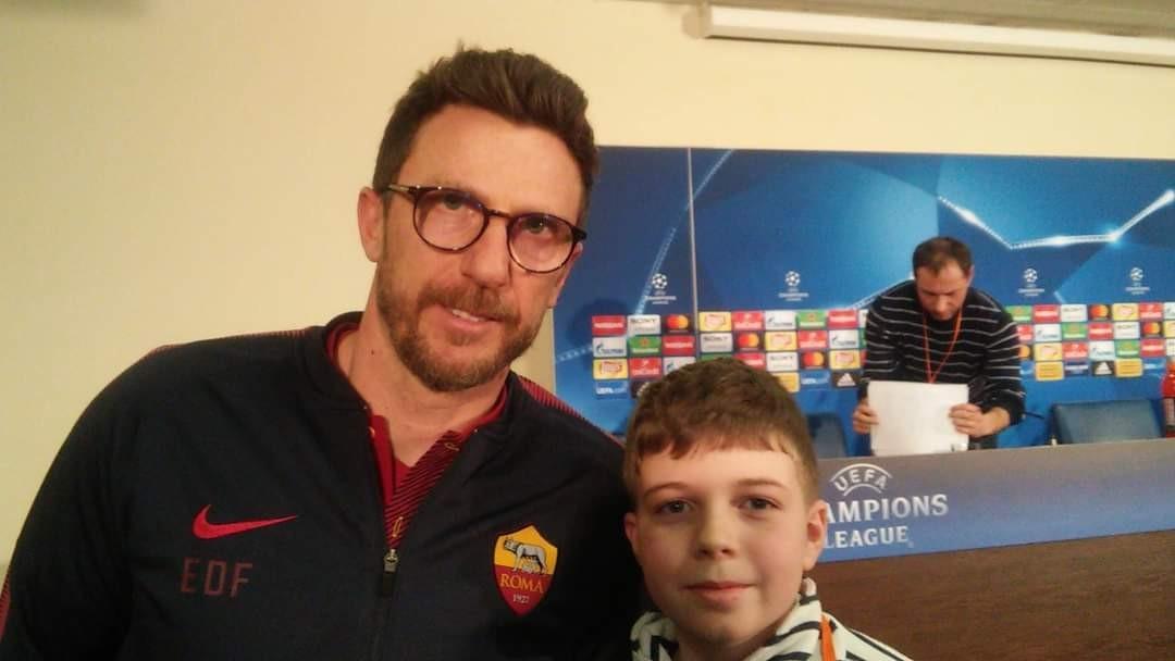 Michael Surzhin ed Eusebio Di Francesco nella conferenza stampa pre-gara del 21/02/2018