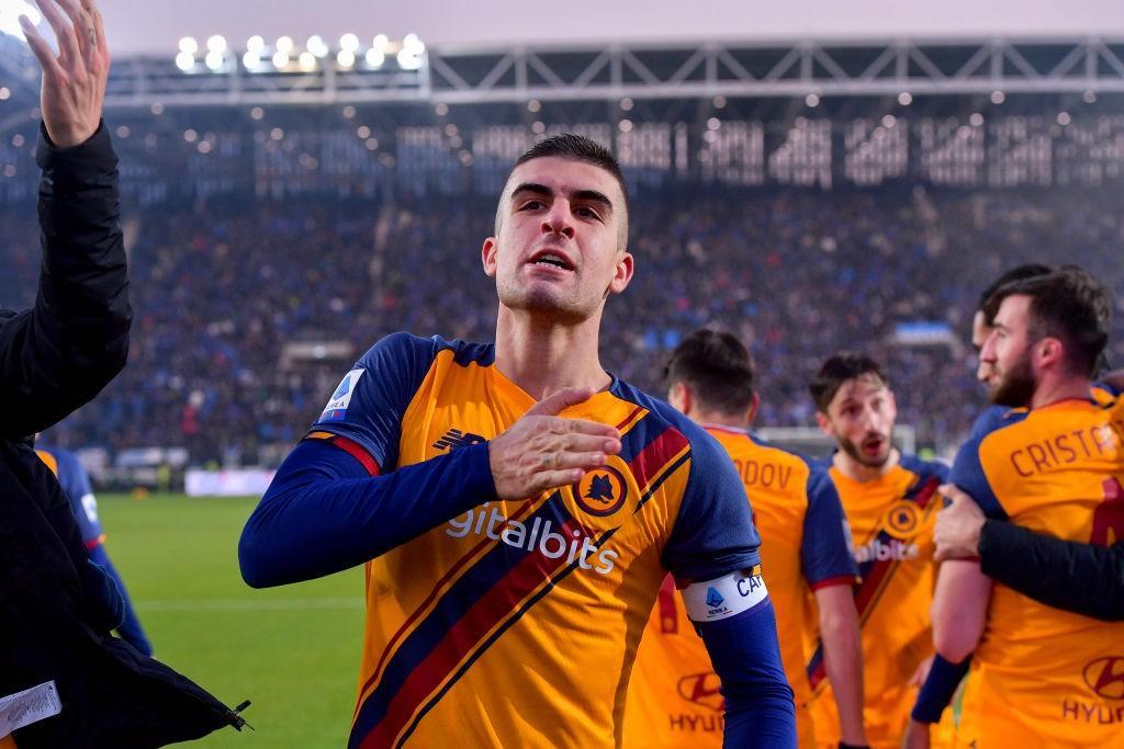 Gianluca Mancini dopo la vittoria contro l'Atalanta (AS Roma via Getty Images)