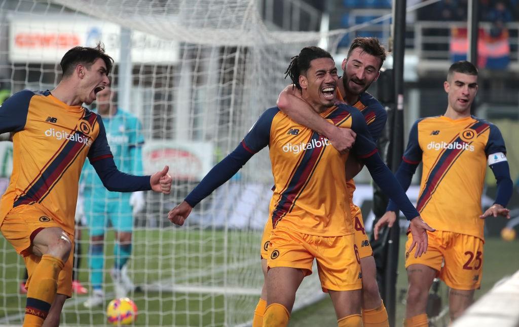 Cristante e Smalling esultano dopo il gol del 3-0 all'Atalanta (Getty Images)