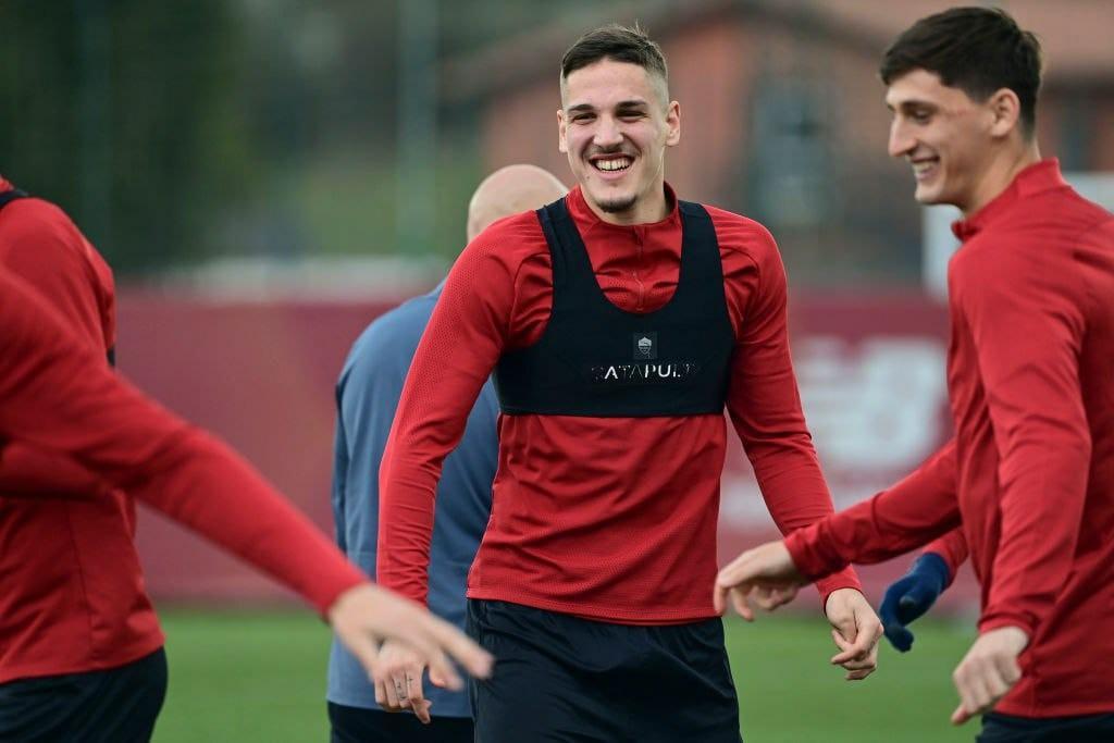 Nicolò Zaniolo e Marash Kumbulla(AS Roma via Getty Images)