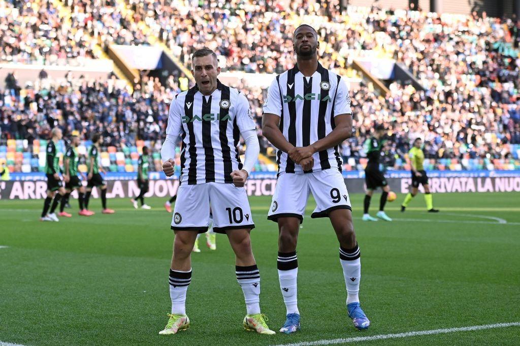 Beto e Deulofeu dopo un gol al Sassuolo (Getty Images)