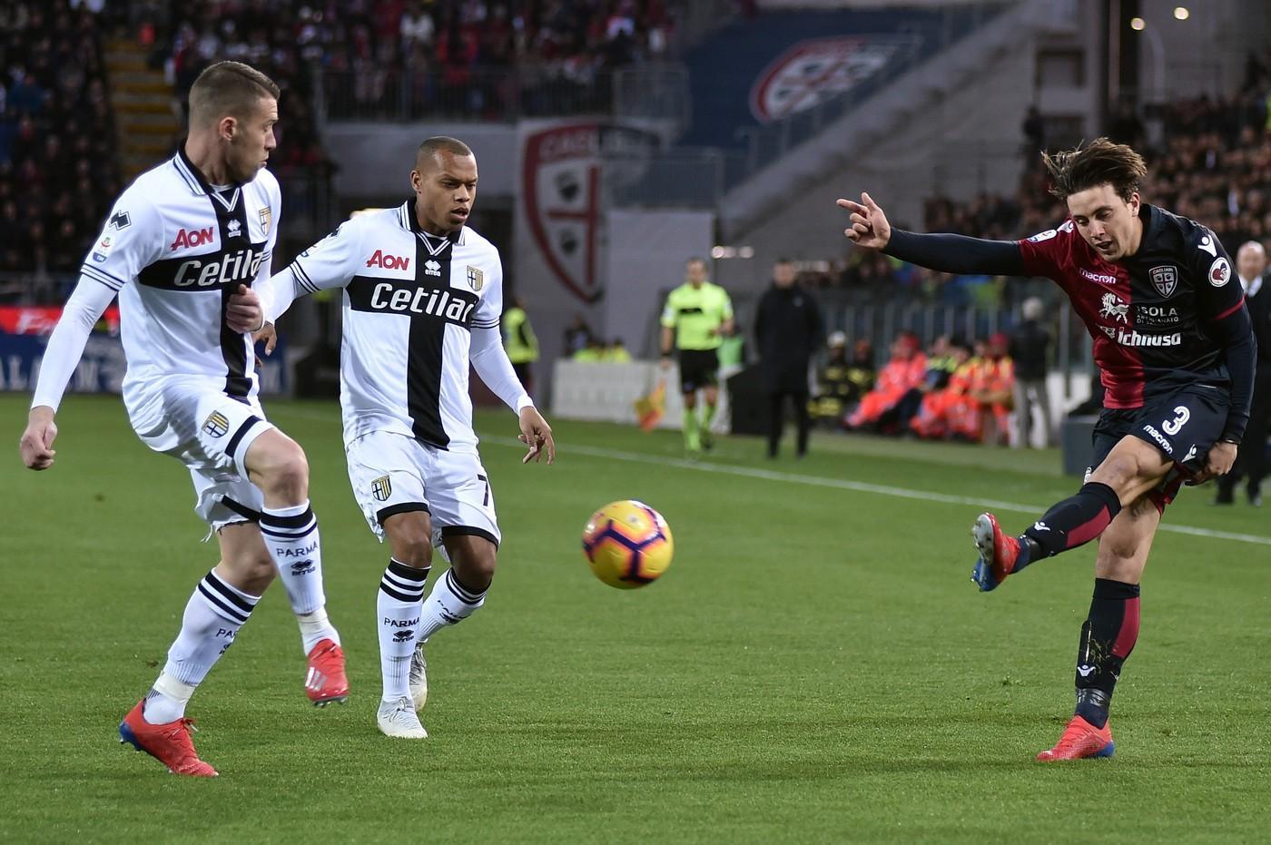 Luca pellegrini durante la sfida tra il Cagliari e il Parma, di LaPresse