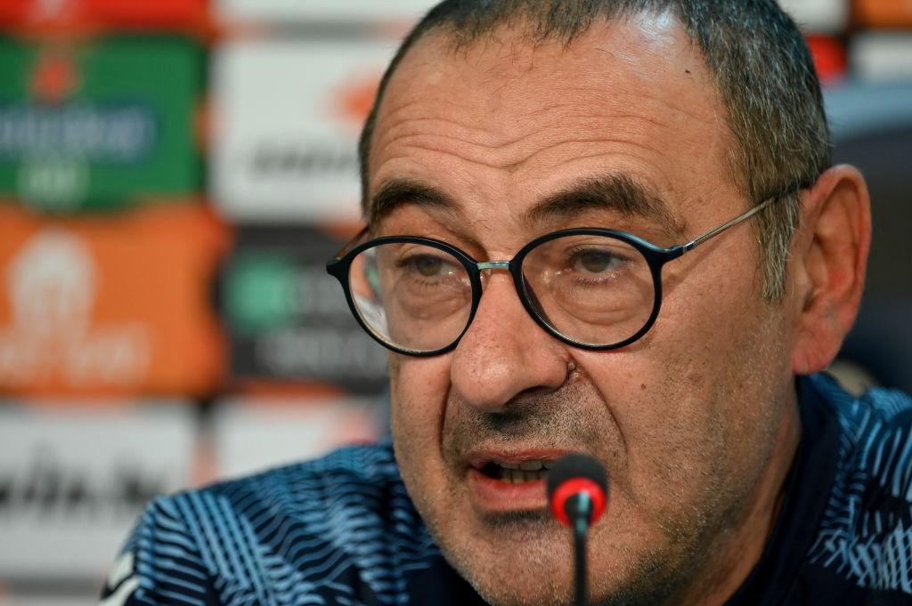 Sarri durante una conferenza stampa