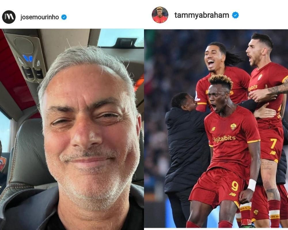 Le foto postate da Mourinho e Abraham