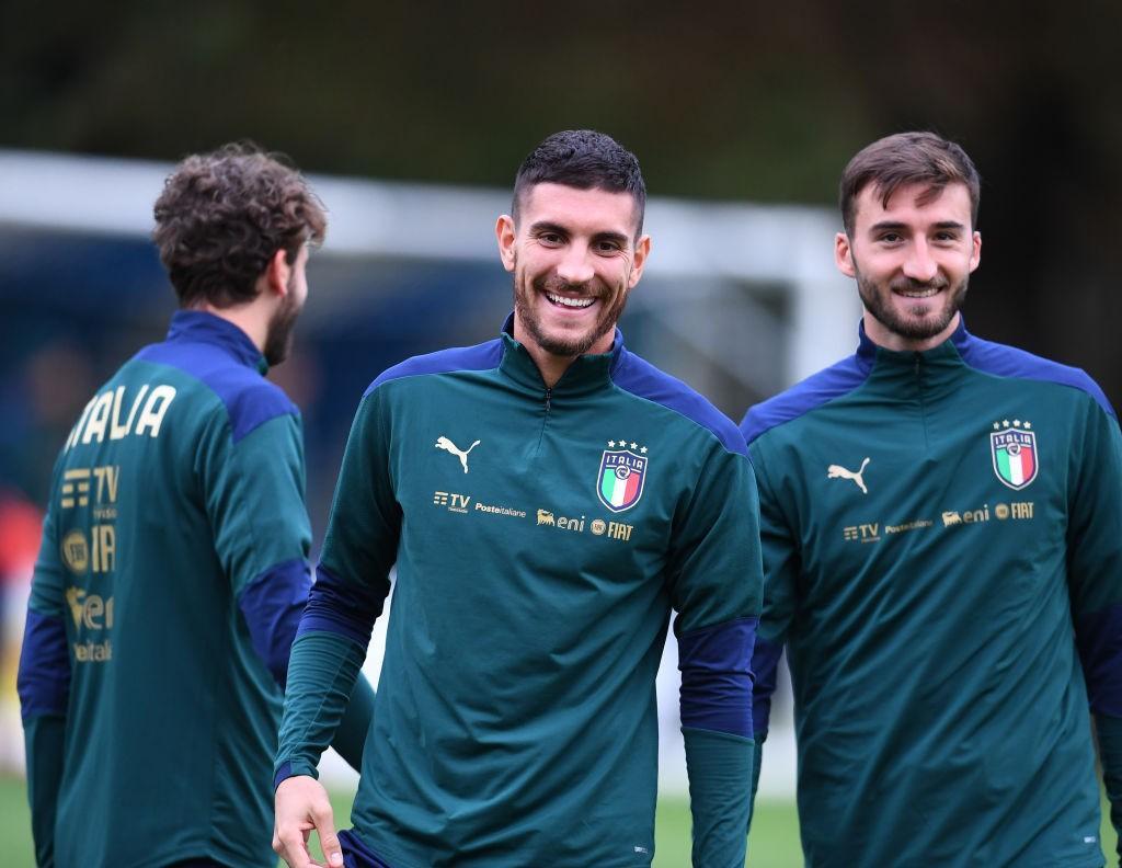 Pellegrini e Cristante nel ritiro dell'Italia a ottobre (Getty Images)