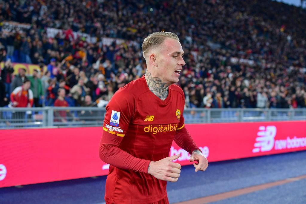 Rick Karsdorp nella partita contro la Lazio (AS Roma via Getty Images)