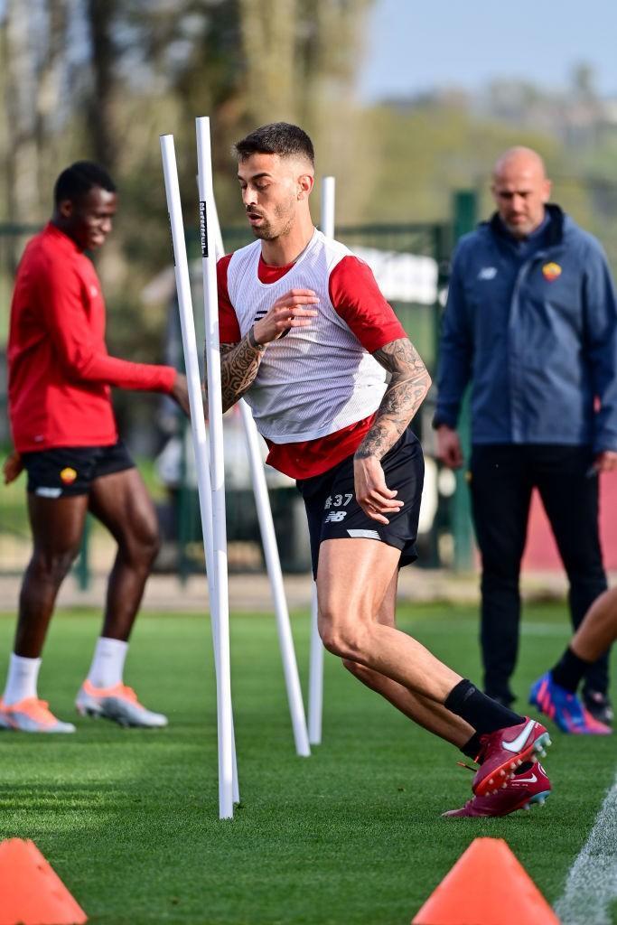 Spinazzola in allenamento (AS Roma via Getty Images)