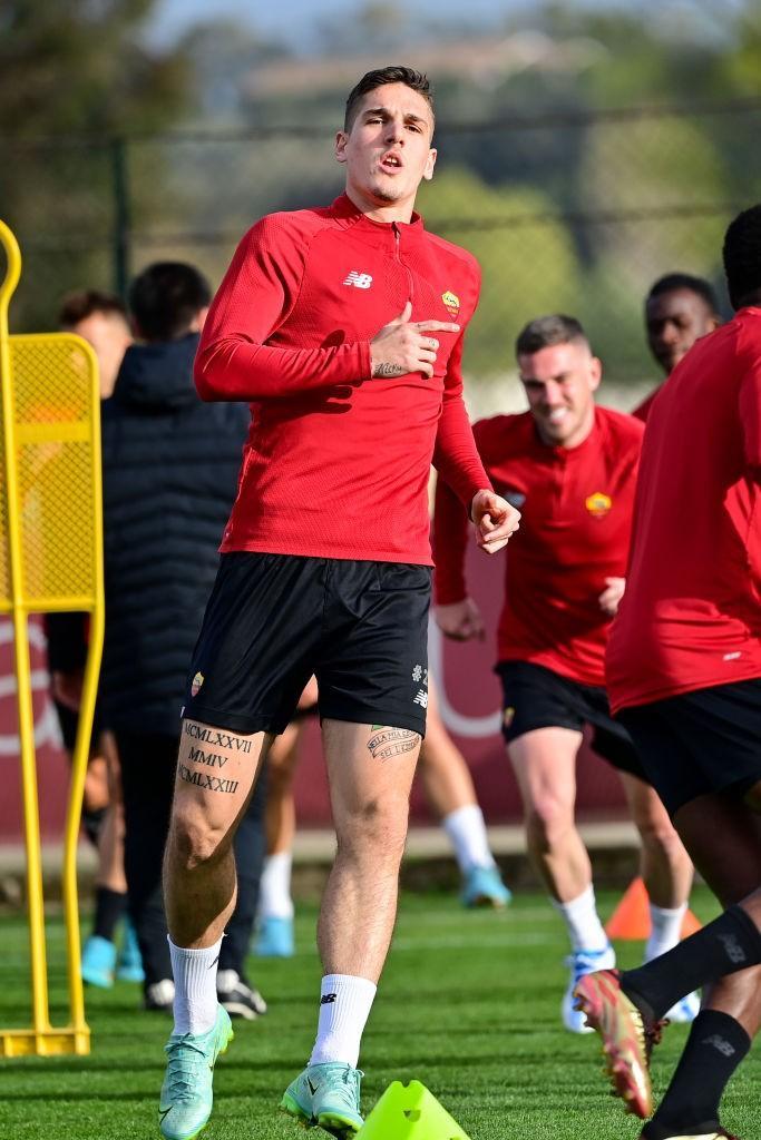 Nicolò Zaniolo a Trigoria (AS Roma via Getty Images)